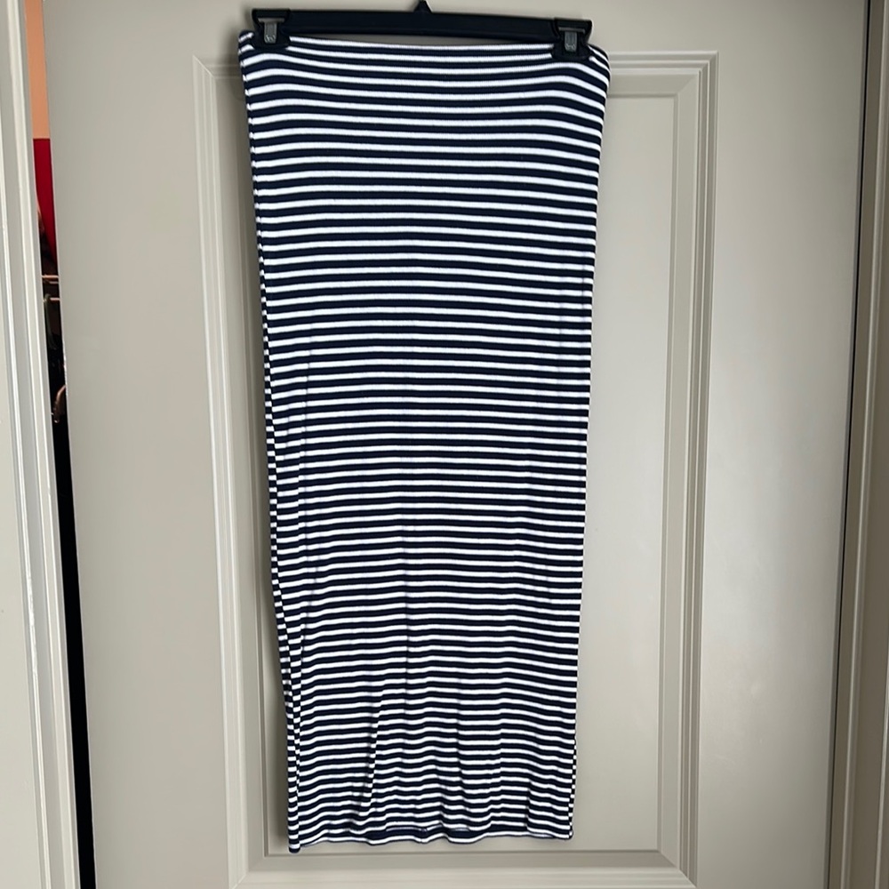 Navy and White Striped Women's Strapless Dress